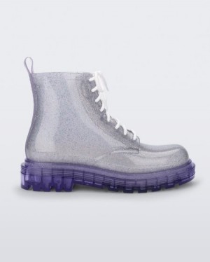 Melissa Botas Coturno Mujer Lilac/Silver Glitter España | DDQvpJ2v