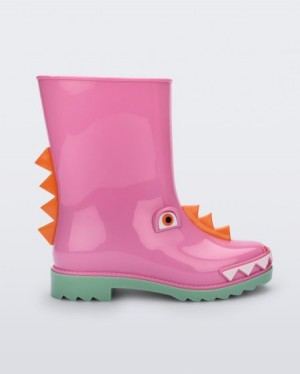 Mini Melissa Botas Rain Boot Niños Green/Pink España | 7Xs6GWBA