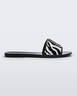 Melissa Chanclas Savage Mujer Black/White España | h6miwkft