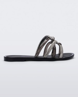 Melissa Chanclas Shiny Chanclas Mujer Black/Silver España | kDJUnERB