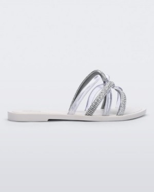 Melissa Chanclas Shiny Chanclas Mujer White/Silver España | nbFxjxZZ