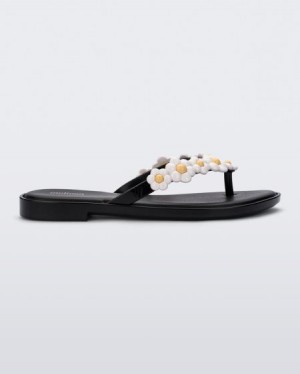 Melissa Chancletas Flip Flop Spring Mujer Black/White España | 6BAbvtik