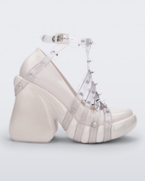 Melissa Platforms Punk Love Heel Mujer White/Clear España | sEMaUQmQ