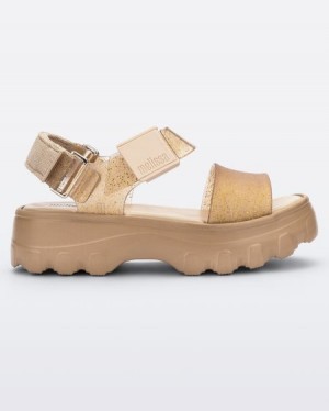 Melissa Sandalias Kick Off Sandal Mujer Beige/Gold España | SkiFNHPe