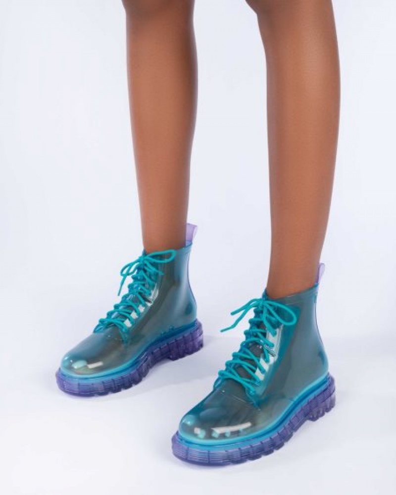 Melissa Botas Coturno Mujer Clear Lilac/Blue España | haeJz1HU