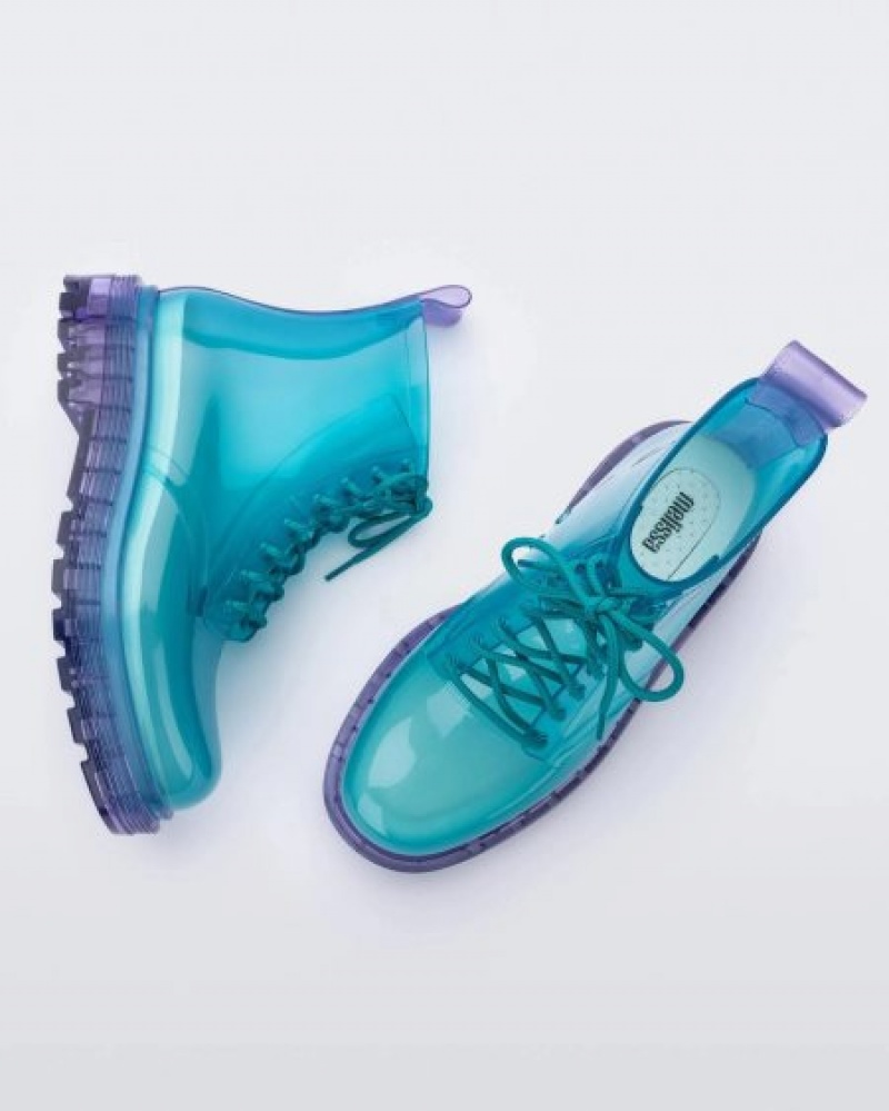 Melissa Botas Coturno Mujer Clear Lilac/Blue España | haeJz1HU