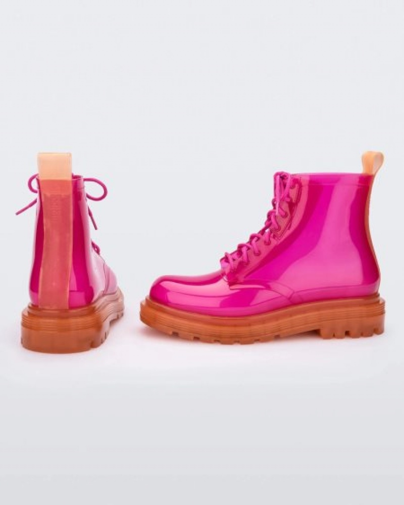 Melissa Botas Coturno Mujer Clear Orange/Pink España | ypOOqgNr