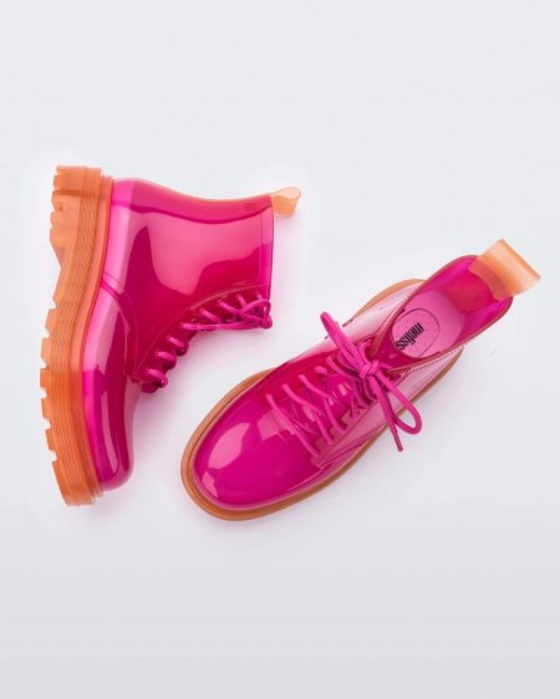 Melissa Botas Coturno Mujer Clear Orange/Pink España | ypOOqgNr