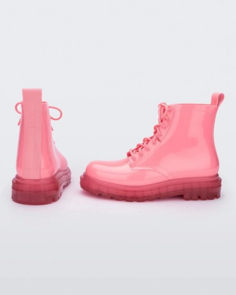 Melissa Botas Coturno Mujer Clear Pink/Pink España | lKKDntpE