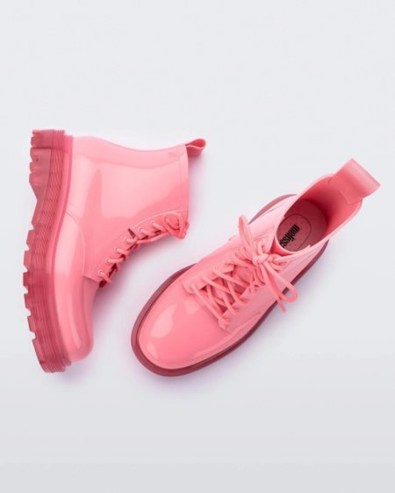 Melissa Botas Coturno Mujer Clear Pink/Pink España | lKKDntpE