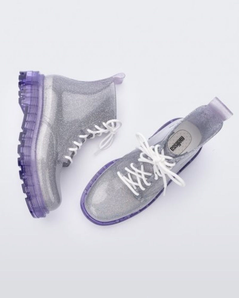 Melissa Botas Coturno Mujer Lilac/Silver Glitter España | DDQvpJ2v