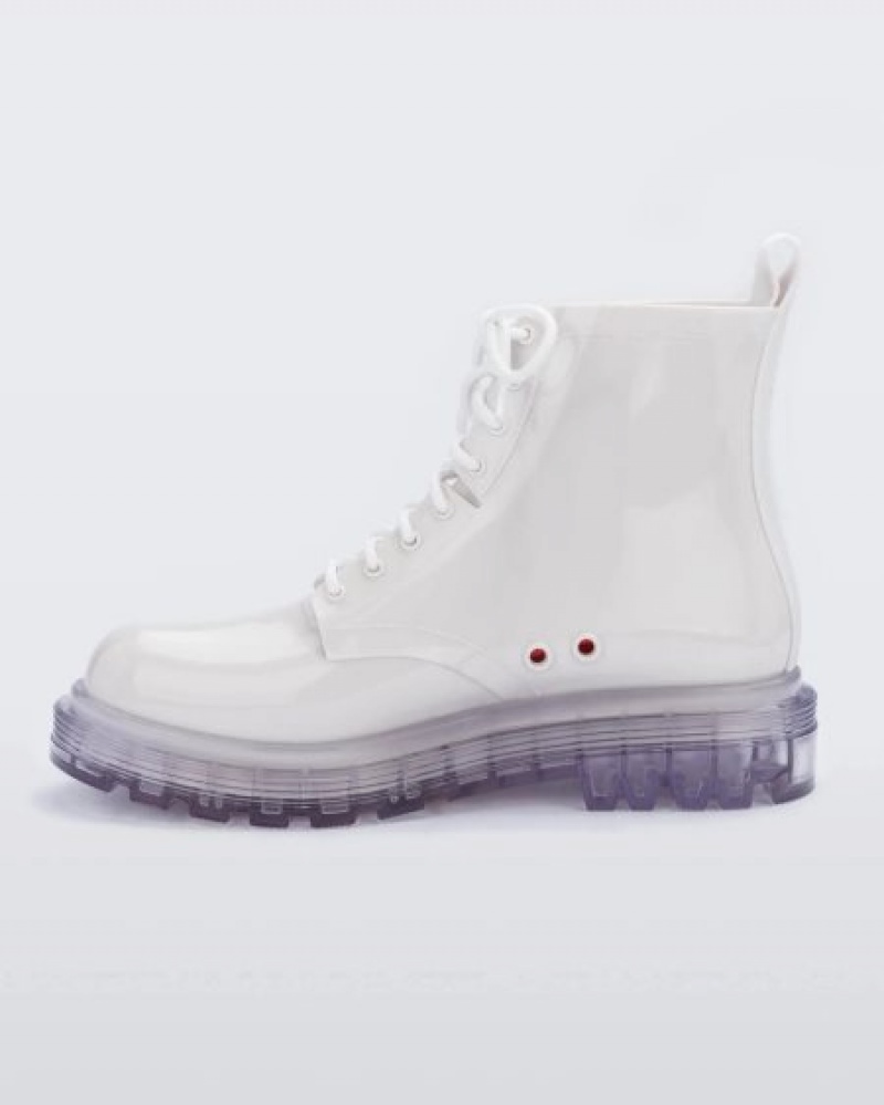 Melissa Botas Coturno Mujer White/Clear España | idWNNhRK