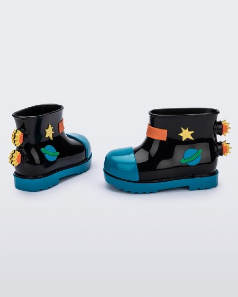 Mini Melissa Botas Rain Boot Bebe Blue/Black España | wEyLBVmv