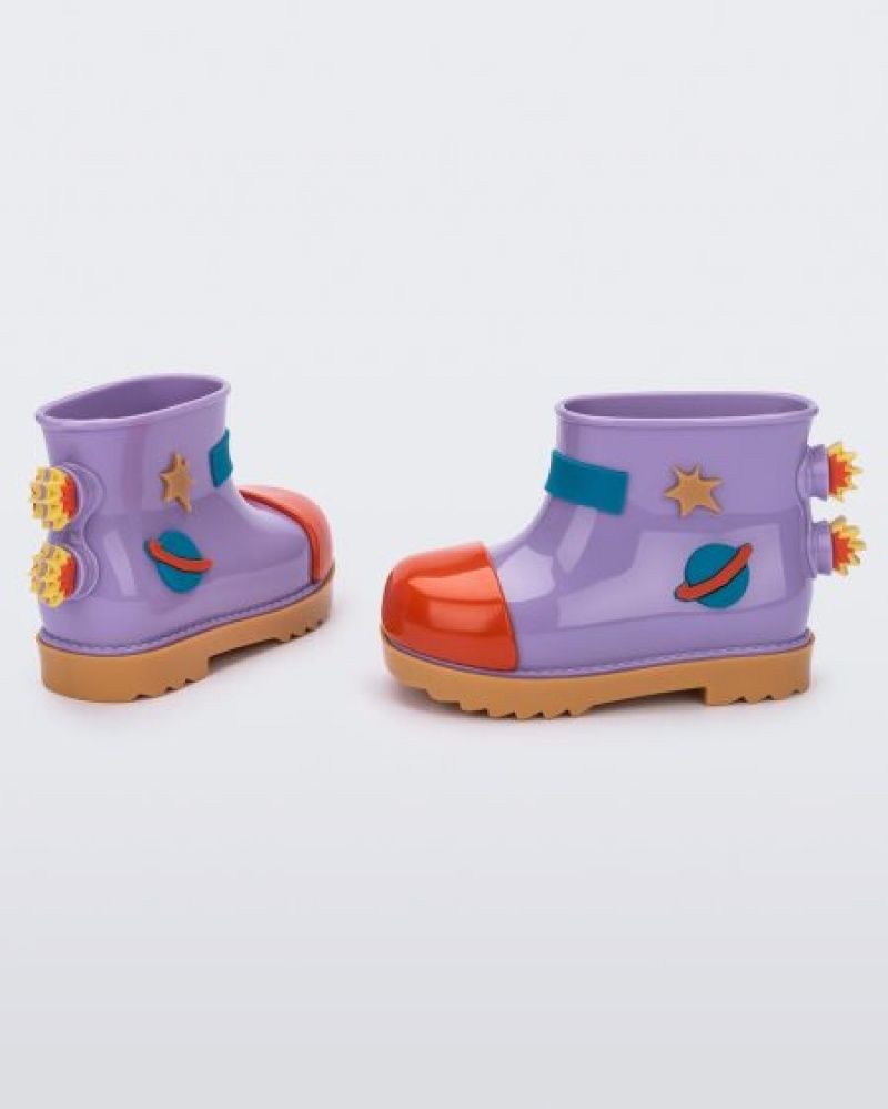 Mini Melissa Botas Rain Boot Bebe Carmel/Lilac/Red España | RW0cXBtS