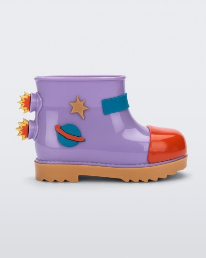 Mini Melissa Botas Rain Boot Bebe Carmel/Lilac/Red España | RW0cXBtS