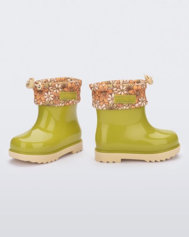 Mini Melissa Botas Rain Boot Bebe Green/Yellow España | 6rlJ5SWp