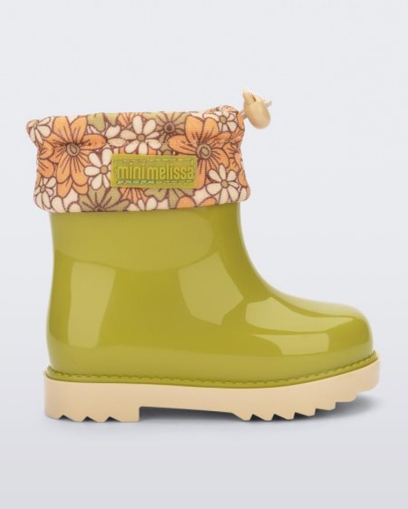 Mini Melissa Botas Rain Boot Bebe Green/Yellow España | 6rlJ5SWp