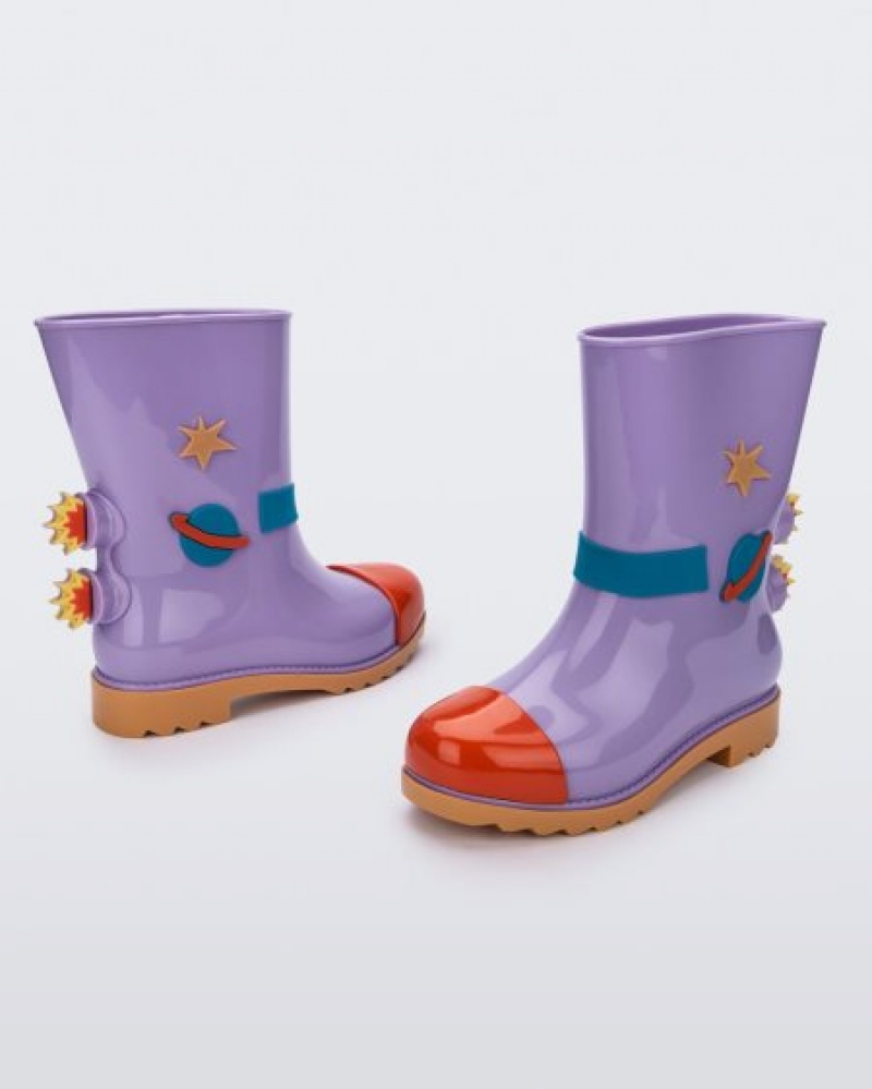 Mini Melissa Botas Rain Boot Niños Carmel/Lilac/Red España | pIImPeqz