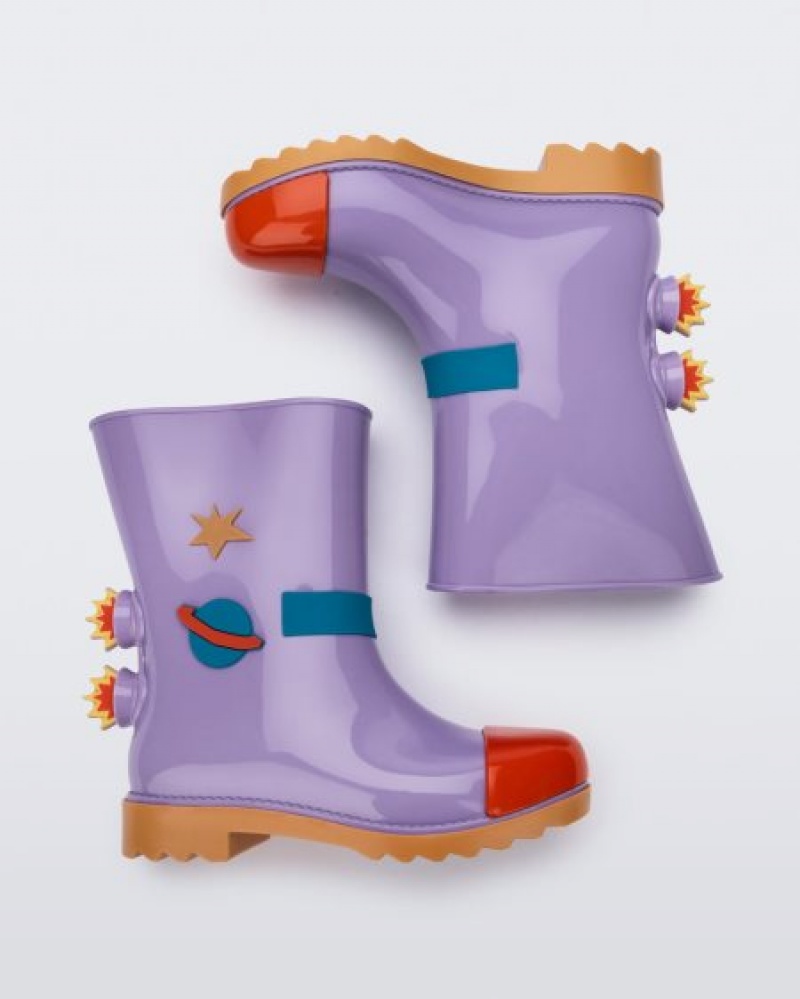 Mini Melissa Botas Rain Boot Niños Carmel/Lilac/Red España | pIImPeqz