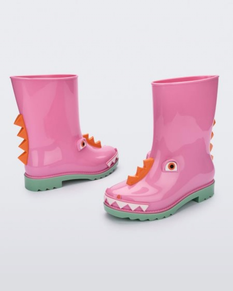 Mini Melissa Botas Rain Boot Niños Green/Pink España | 7Xs6GWBA