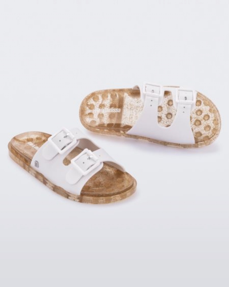 Mini Melissa Chanclas Anchos Chanclas Niños Beige España | QE7rM5Pj