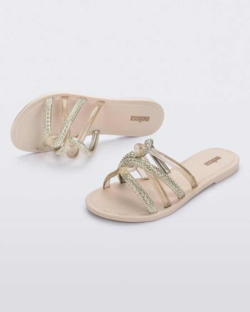 Melissa Chanclas Shiny Chanclas Mujer Beige España | kwwJTm98