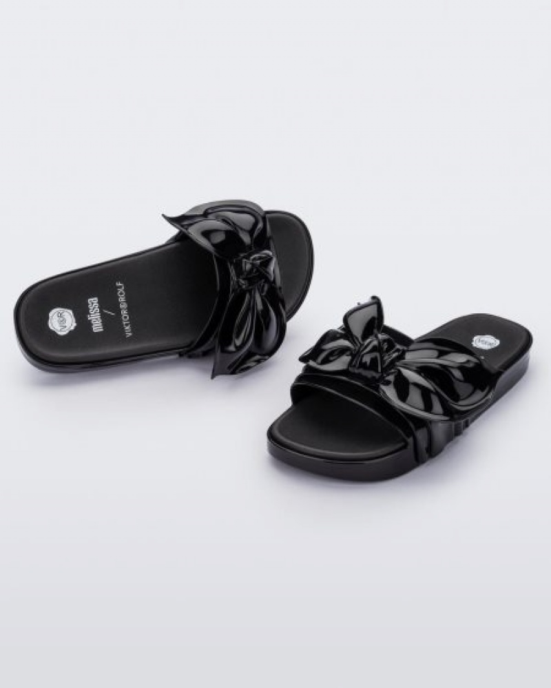 Melissa Chanclas Tie Beach Mujer Negras España | B0o9desC