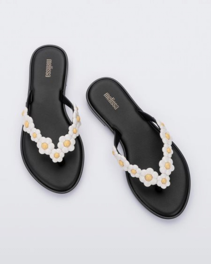 Melissa Chancletas Flip Flop Spring Mujer Black/White España | 6BAbvtik