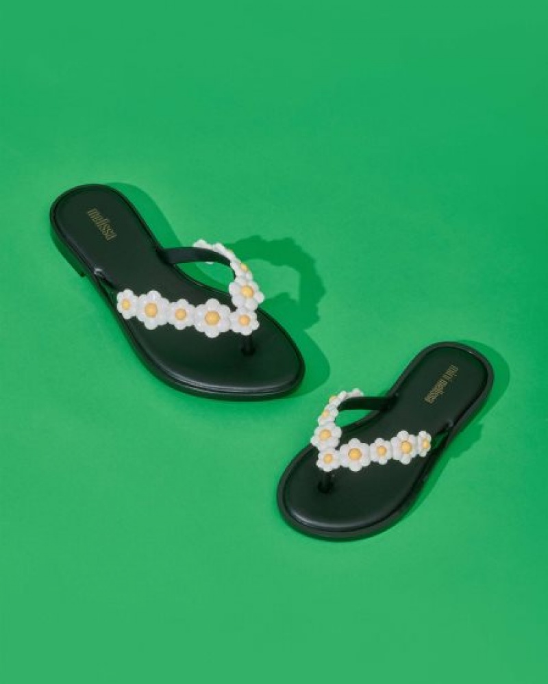 Mini Melissa Chancletas Flip Flop Spring Niños Black/White España | rNH69jwT