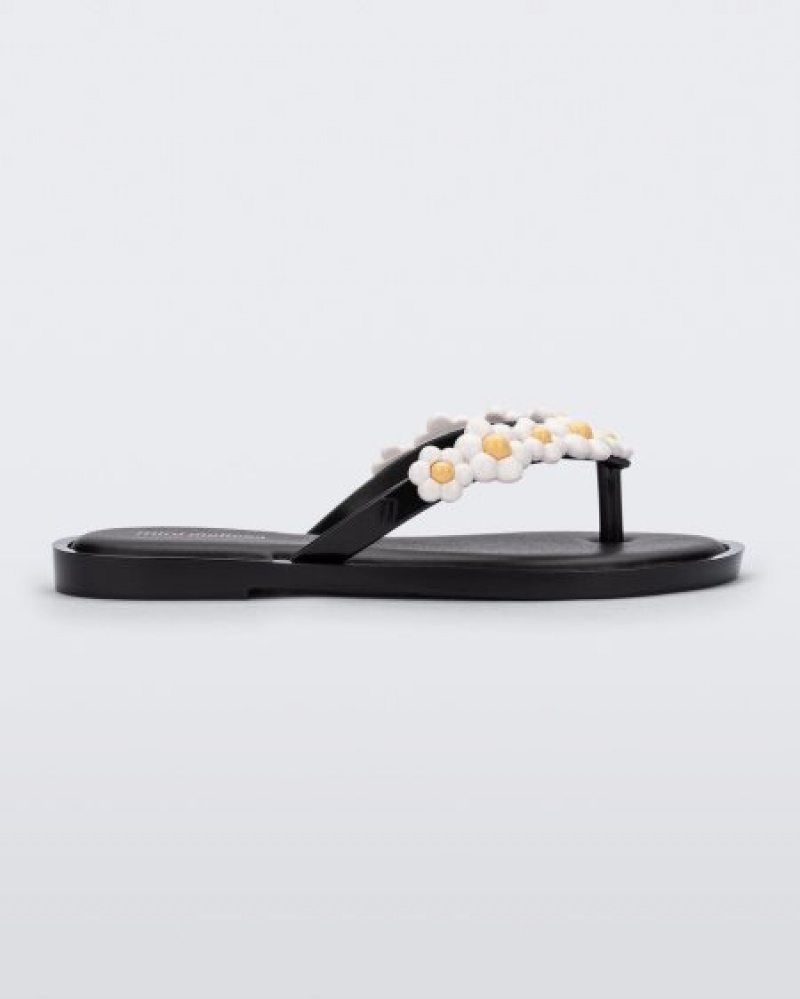 Mini Melissa Chancletas Flip Flop Spring Niños Black/White España | rNH69jwT