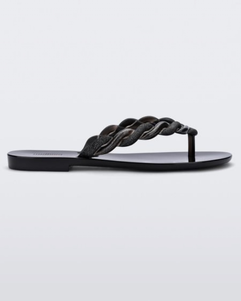 Melissa Chancletas Louise Flip Flop Mujer Black/Gold España | vzcx1QhP