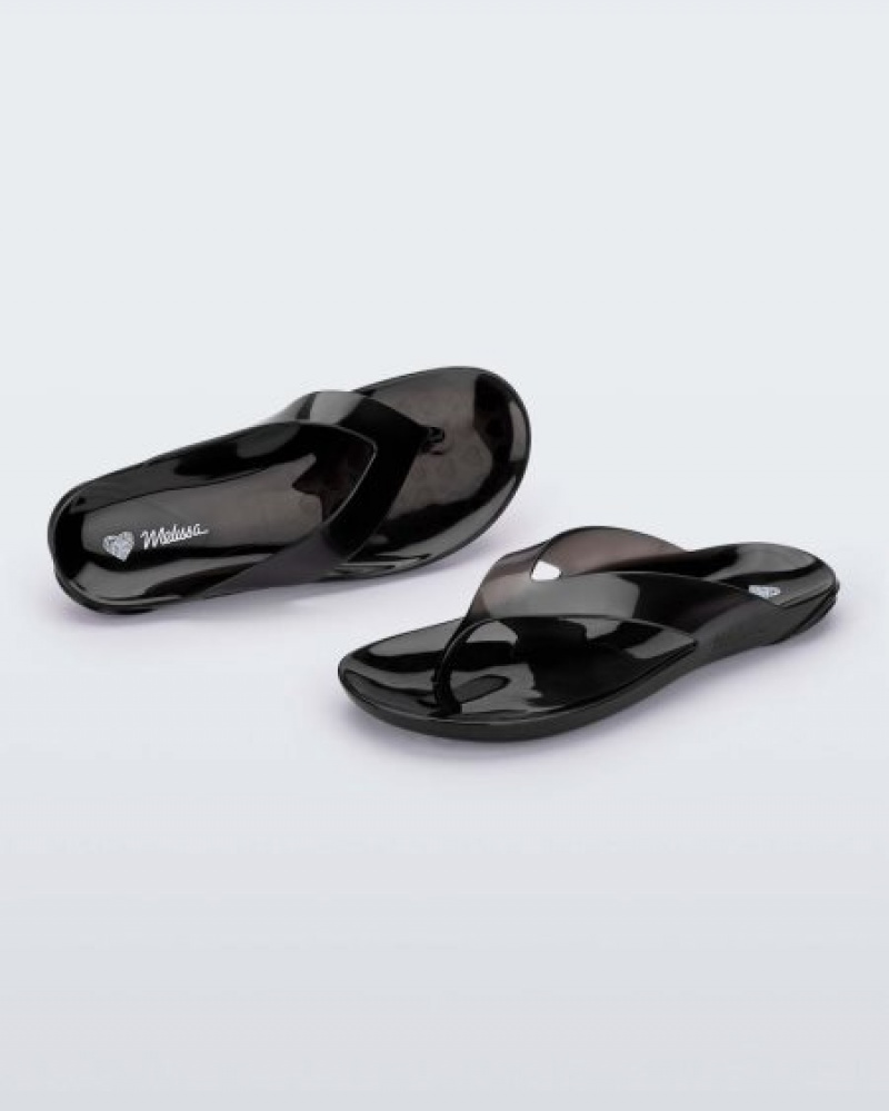 Melissa Chancletas Real Jelly Flip Flop Mujer Negras España | RYv9Togy