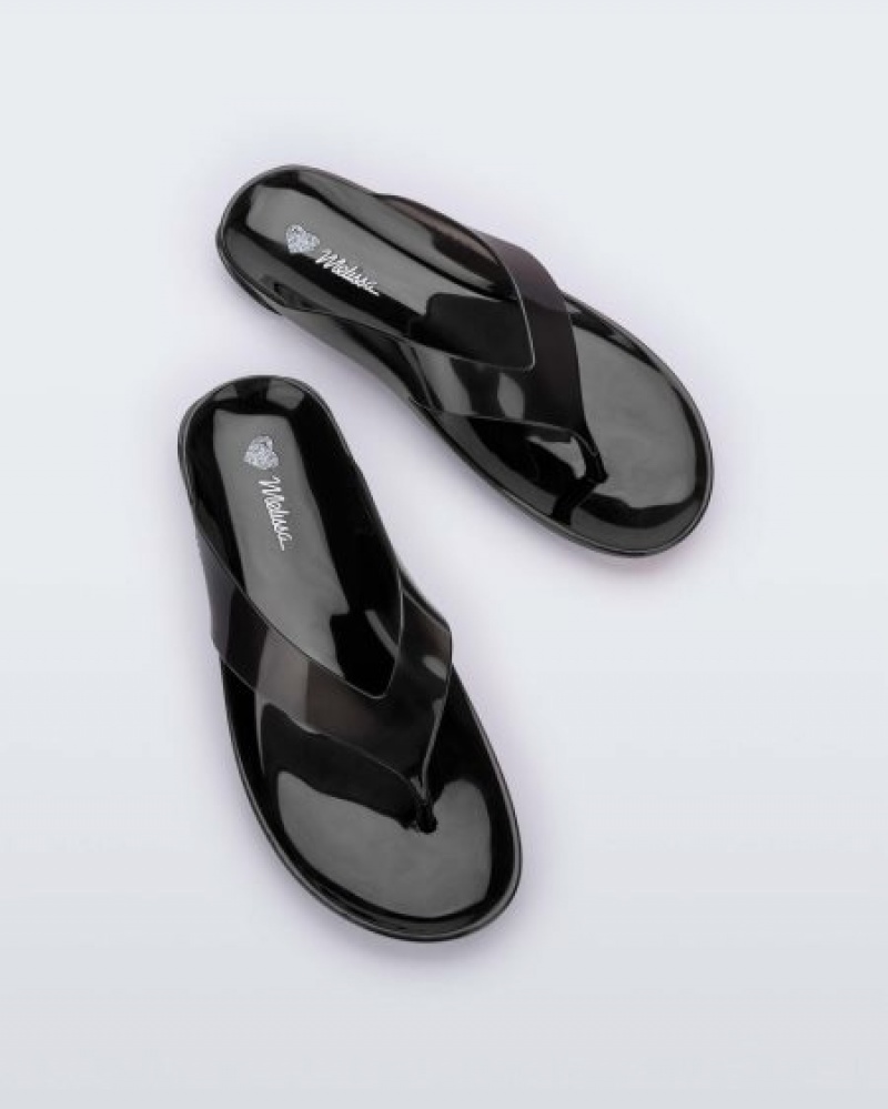 Melissa Chancletas Real Jelly Flip Flop Mujer Negras España | RYv9Togy