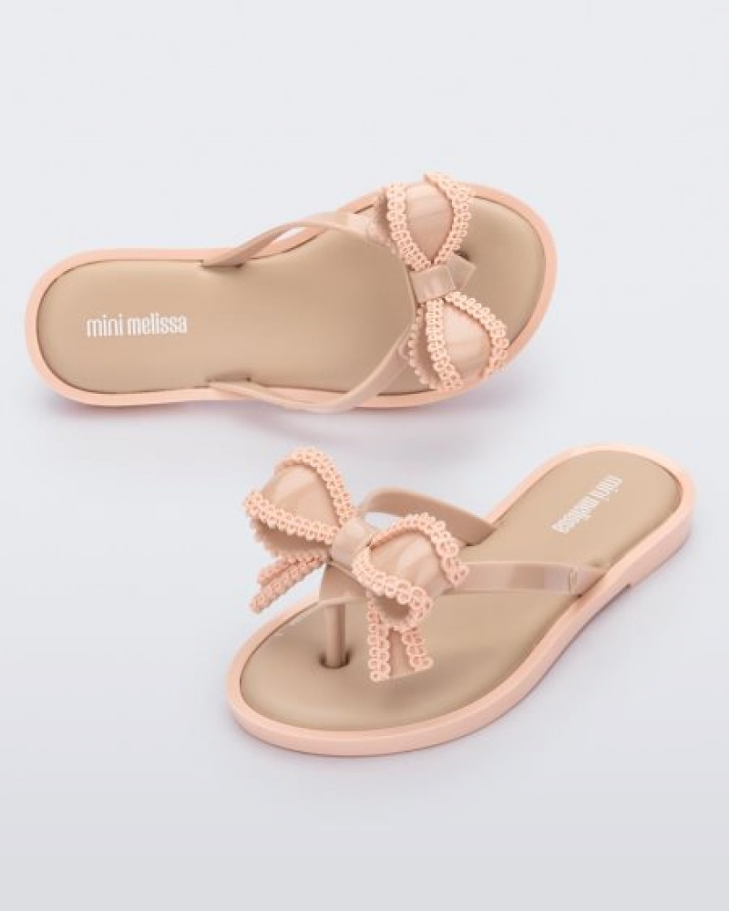 Mini Melissa Chancletas Slim Niños Beige España | yFswJSE8