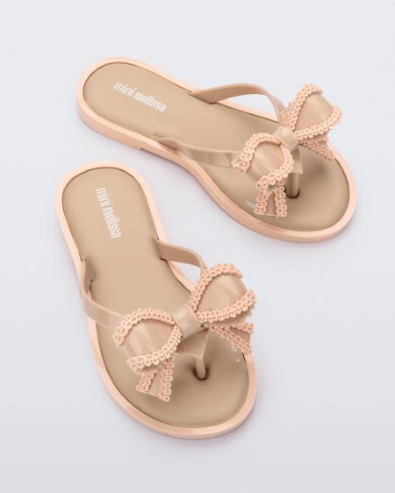 Mini Melissa Chancletas Slim Niños Beige España | yFswJSE8