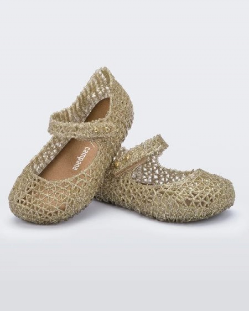 Mini Melissa Flats Campana Bebe Doradas España | vODZwB4D