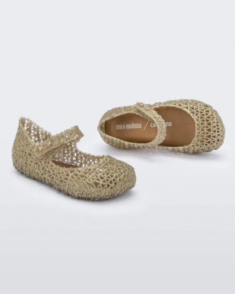 Mini Melissa Flats Campana Bebe Doradas España | vODZwB4D