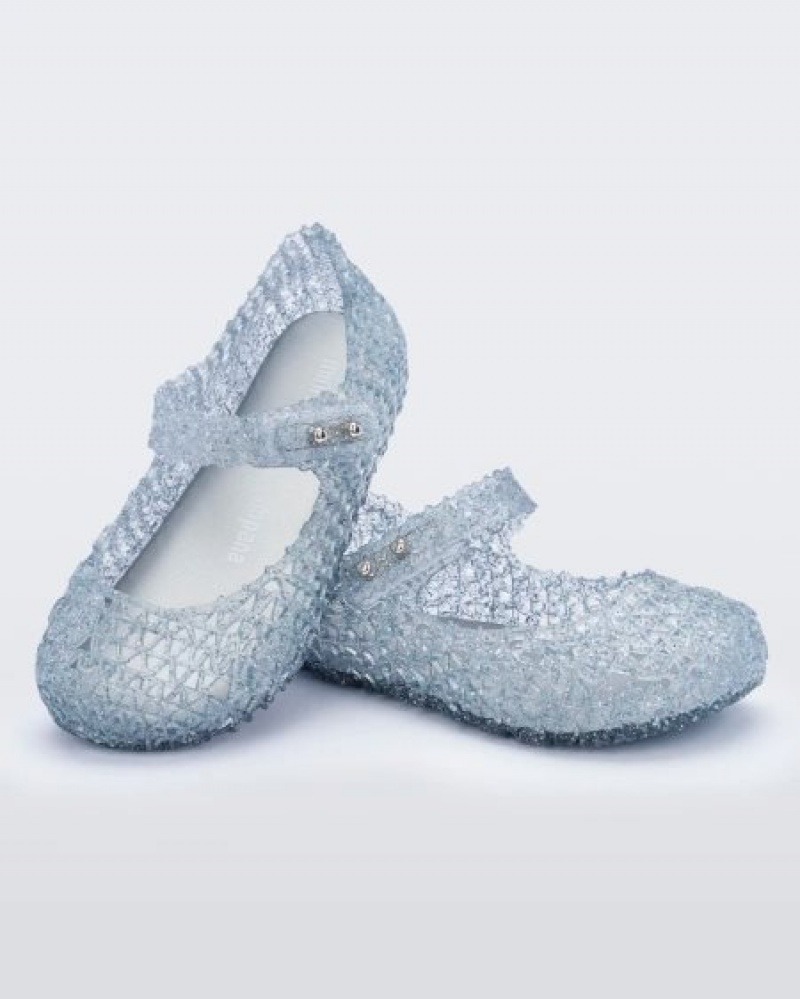 Mini Melissa Flats Campana Bebe Glitter Clear España | 4DchN7yT