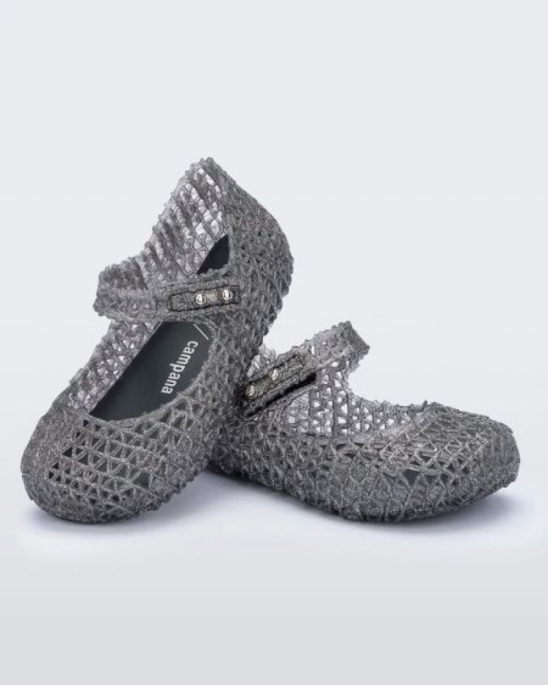 Mini Melissa Flats Campana Bebe Negras España | UWwjZAzb