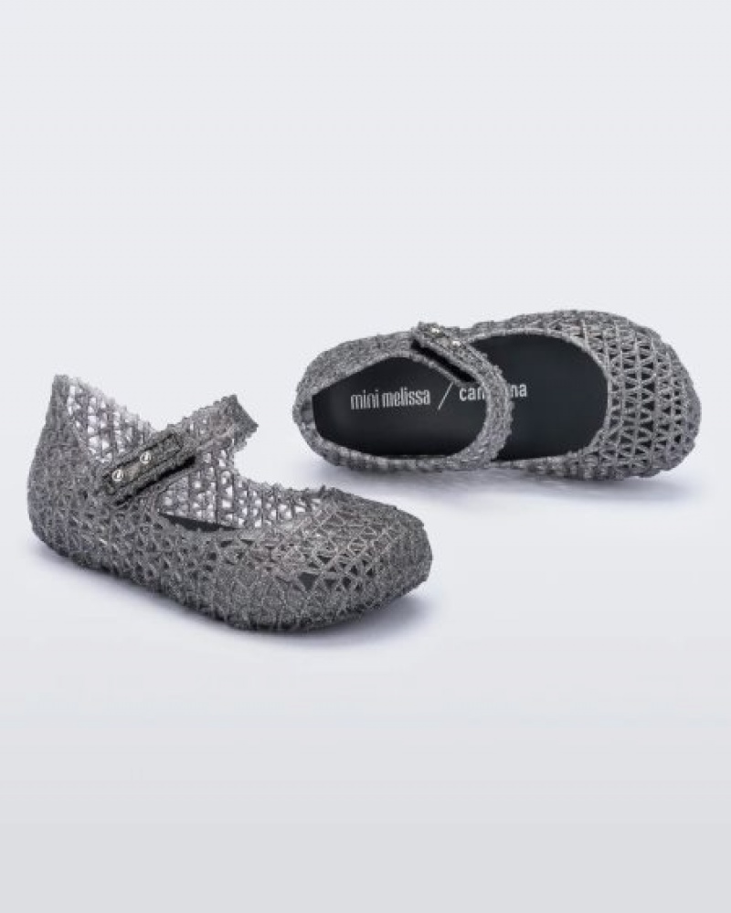 Mini Melissa Flats Campana Bebe Negras España | UWwjZAzb