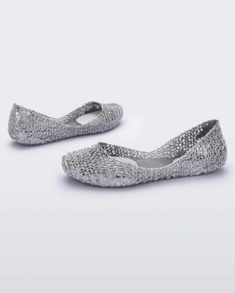 Melissa Flats Campana Mujer Plateadas España | 8rqZOBPT