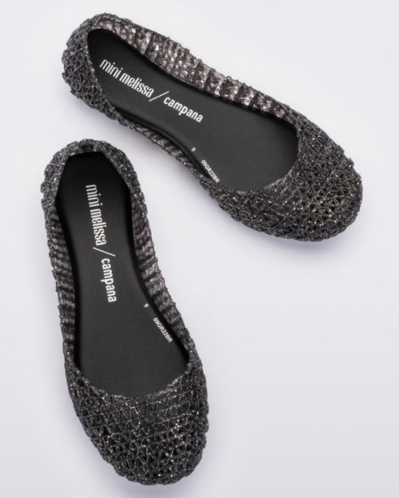 Mini Melissa Flats Campana Niños Negras España | xHCMM9QO