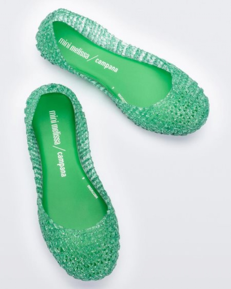 Mini Melissa Flats Campana Niños Verde España | 9ZRRfOhJ