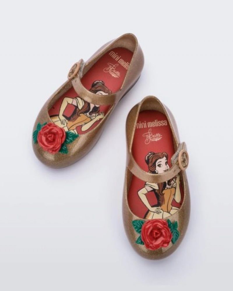 Mini Melissa Flats Sweet Love Princess Bebe Gold/Red España | m8etYqSY