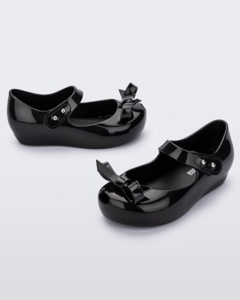 Mini Melissa Flats Ultragirl Bow Bebe Negras España | v8T6oxrb