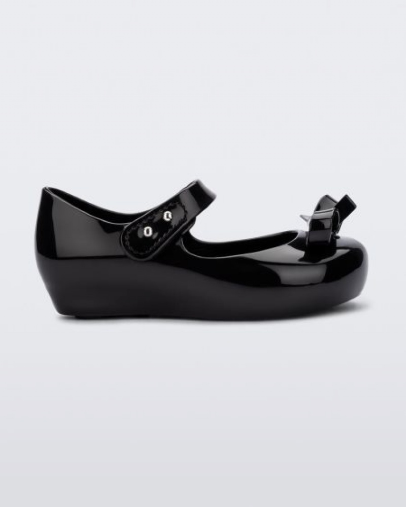 Mini Melissa Flats Ultragirl Bow Bebe Negras España | v8T6oxrb