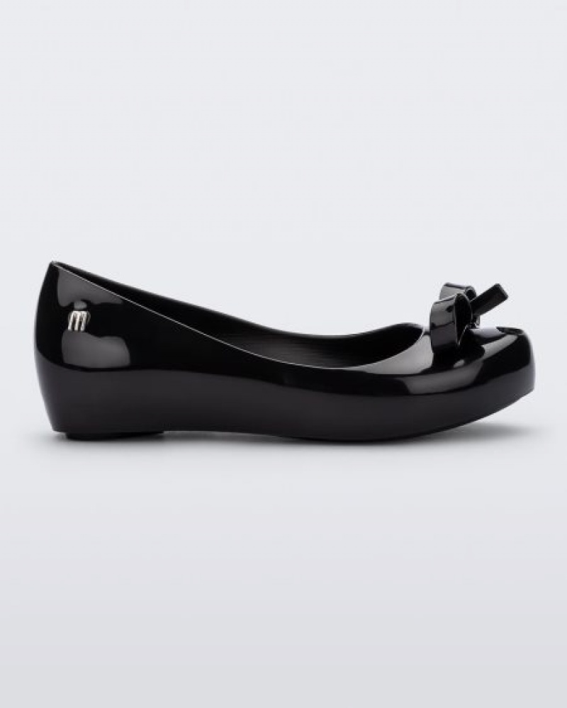 Mini Melissa Flats Ultragirl Bow Niños Negras España | oDF31qsz