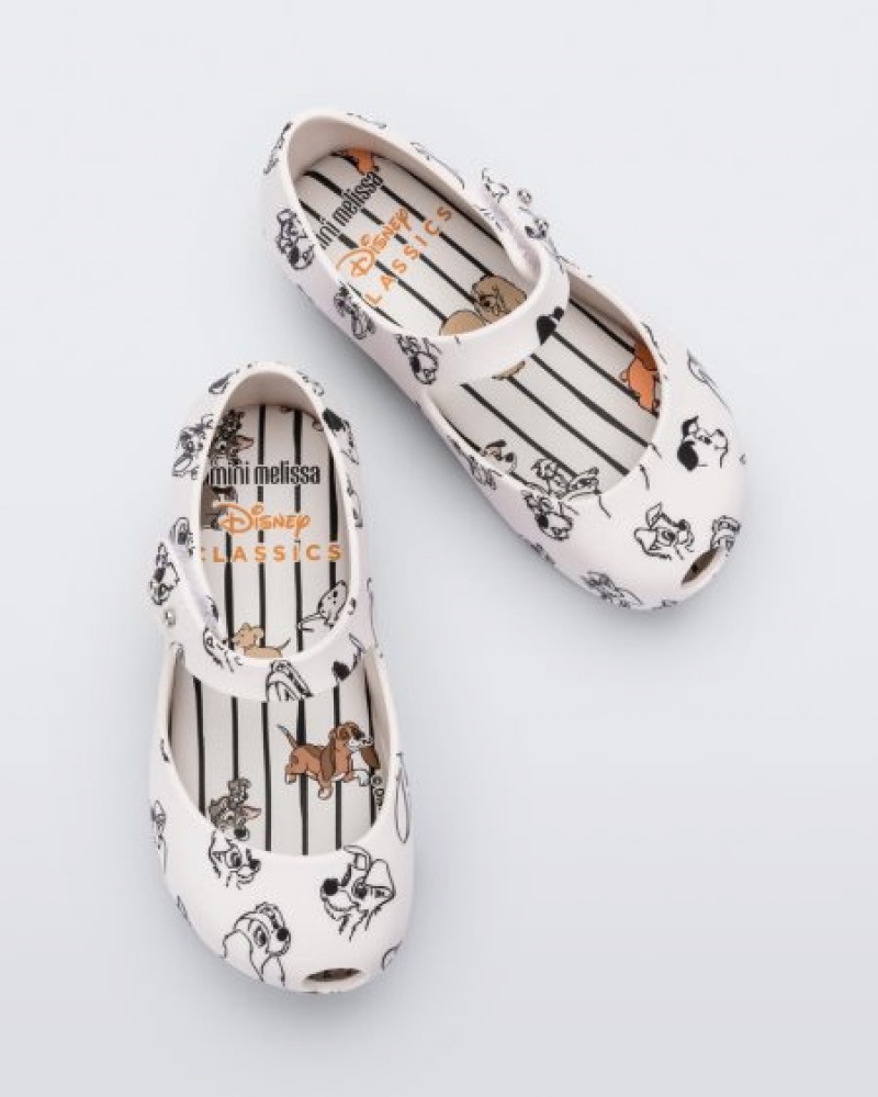 Mini Melissa Flats Ultragirl Cats & Dogs Bebe White/Grey España | yhcBGSfN