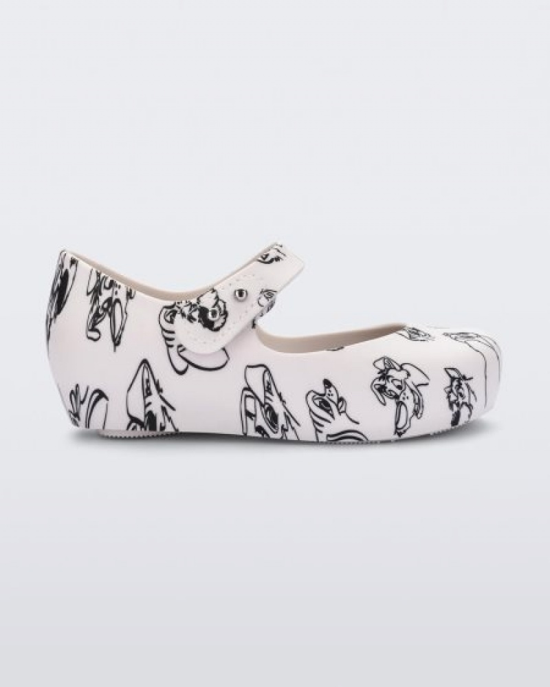 Mini Melissa Flats Ultragirl Cats & Dogs Bebe White/Grey España | yhcBGSfN