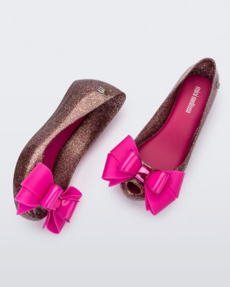 Mini Melissa Flats Ultragirl Sweet Niños Clear Glitter/Pink España | noiAfcrD